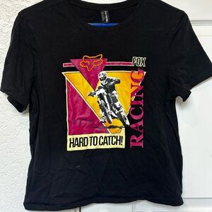 Fox Black and Pink Racing Tee